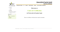 Desktop Screenshot of certification.univ-fcomte.fr