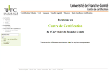 Tablet Screenshot of certification.univ-fcomte.fr